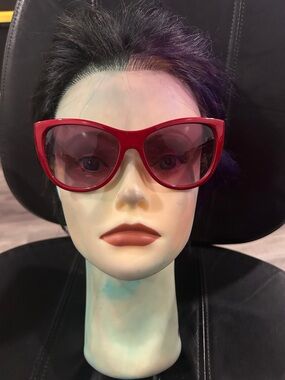 A.J. Morgan Glossy Red Cat-Eye Sunglasses with Red Tint